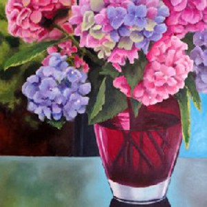Hydrangeas in a vase